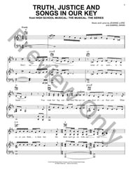 Truth, Justice And Songs In Our Key piano sheet music cover